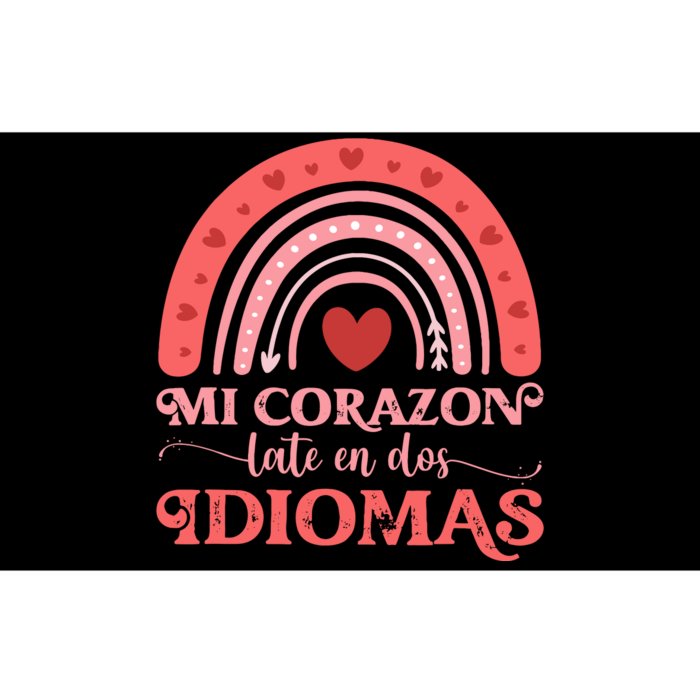 Mi Corazon Late En Dos Idiomas Bilingual Valentines Teacher Bumper Sticker