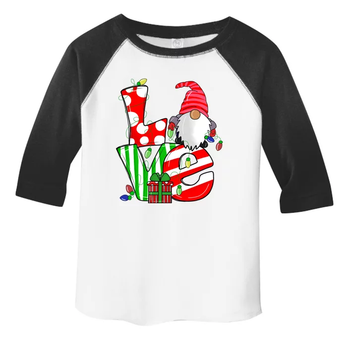 Merry Christmas Love Gnome Christmas Lights Xmas Funny Gift Toddler Fine Jersey T-Shirt