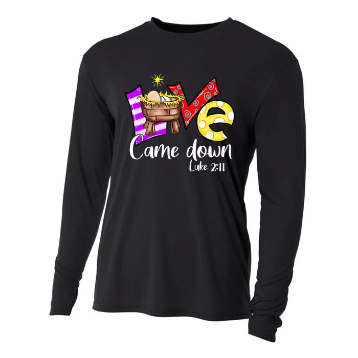 Merry Christmas Love Came Down Luke-211 Thanksgiving Jesus Cooling Performance Long Sleeve Crew