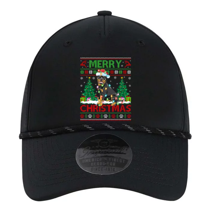 Merry Christmas Lighting Ugly Rottweiler Christmas Gift Performance The Dyno Cap