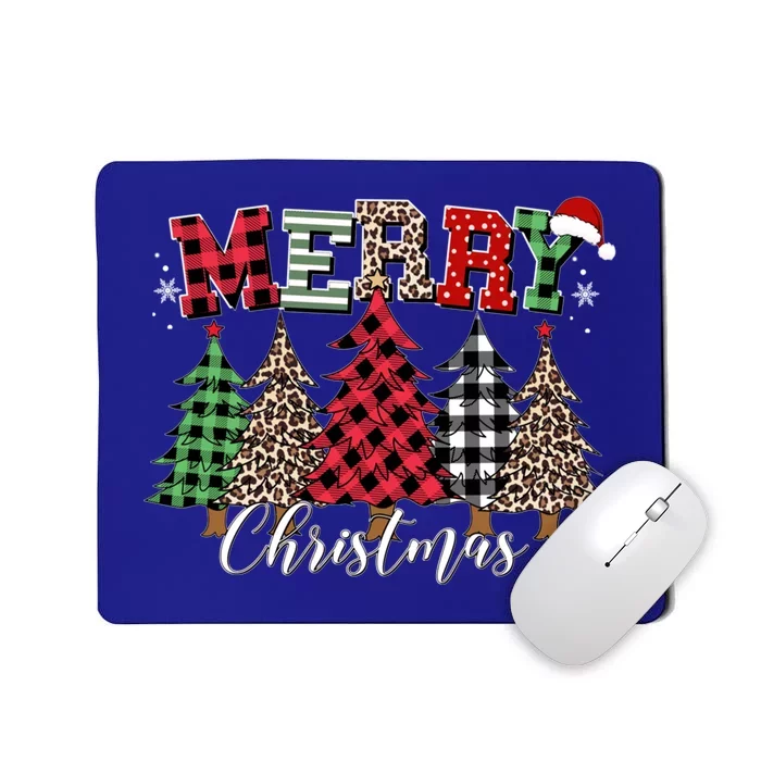 Merry Christmas Leopard Buffalo Red Plaid Meaningful Gift Mousepad