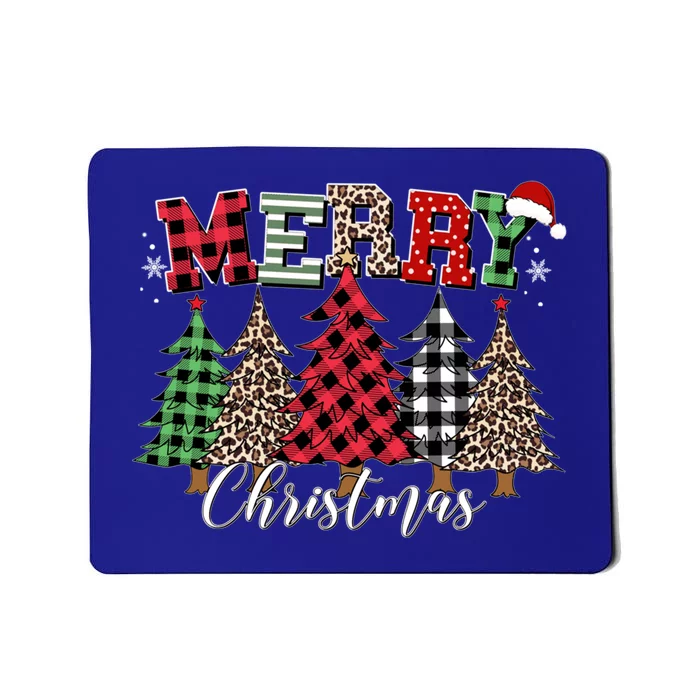 Merry Christmas Leopard Buffalo Red Plaid Meaningful Gift Mousepad