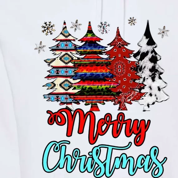 Merry Christmas Leopard Tie Dye Western Xmas Trees Premium Hoodie