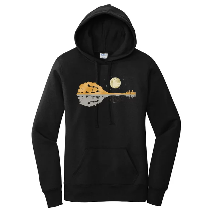 Mandolin Country Music Moon Bluegrass Women's Pullover Hoodie