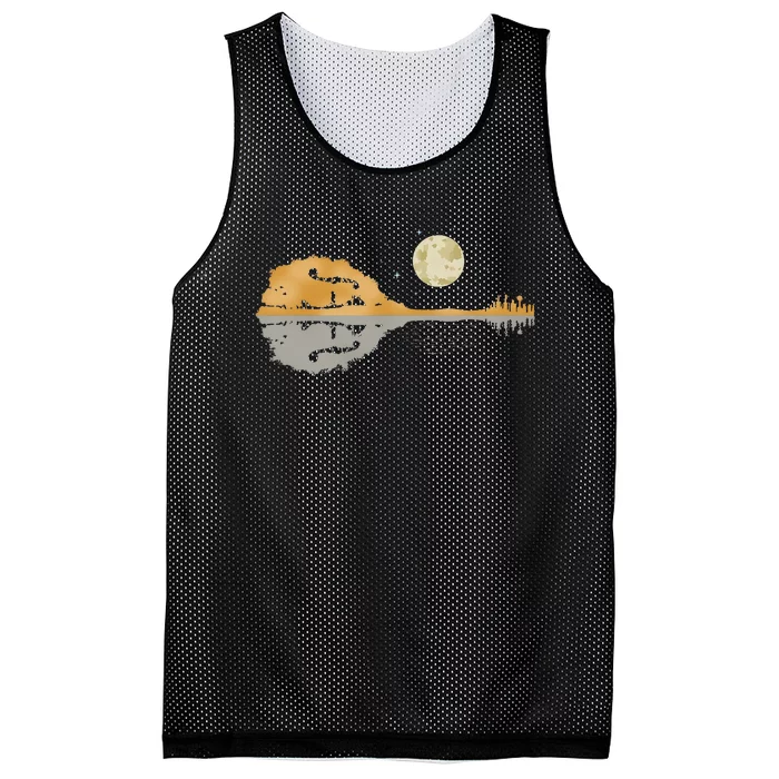 Mandolin Country Music Moon Bluegrass Mesh Reversible Basketball Jersey Tank