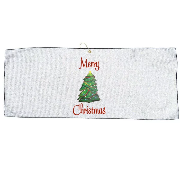 Merry Christmas Large Microfiber Waffle Golf Towel