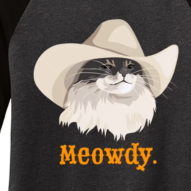 Meowdy Cat Meme Women's Tri-Blend 3/4-Sleeve Raglan Shirt