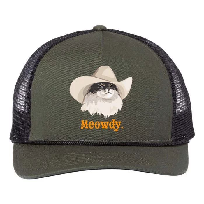 Meowdy Cat Meme Retro Rope Trucker Hat Cap