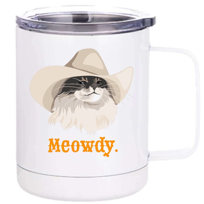 Meowdy Cat Meme Front & Back 12oz Stainless Steel Tumbler Cup