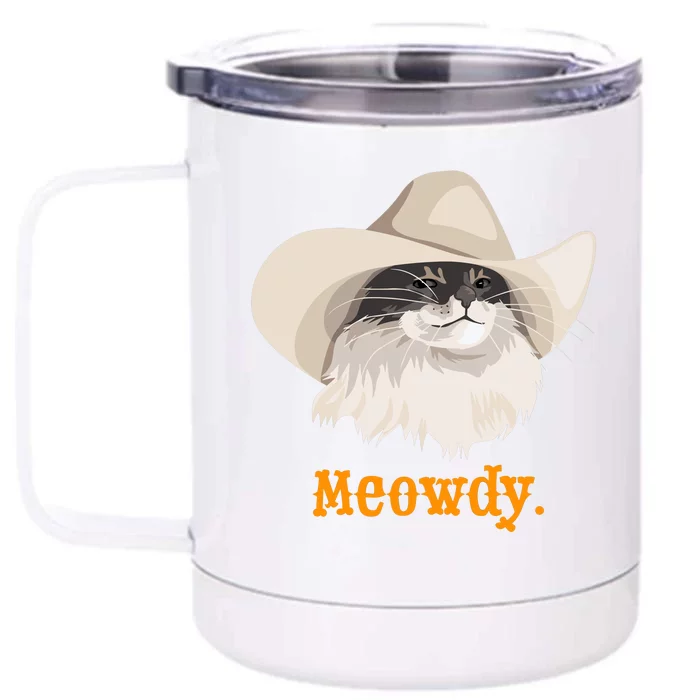 Meowdy Cat Meme Front & Back 12oz Stainless Steel Tumbler Cup