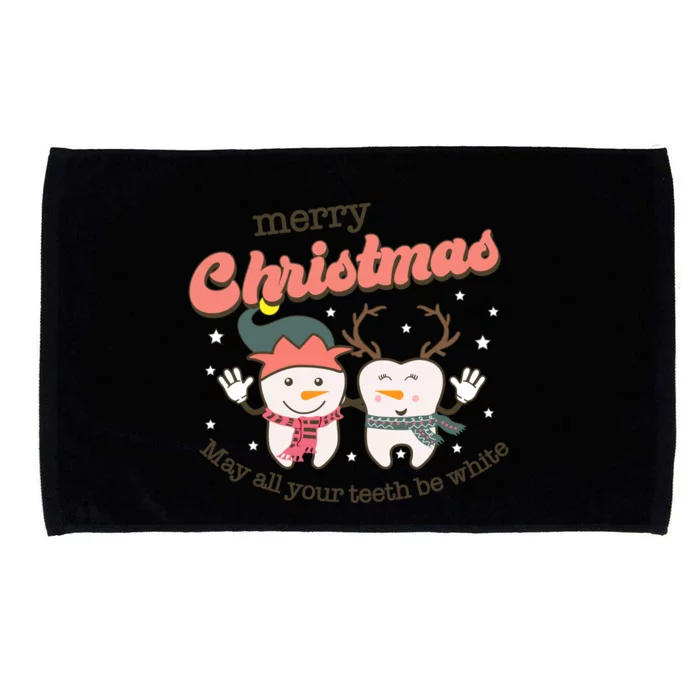 Merry Christmas May All Your Teeth Be White Dental Squad Great Gift Microfiber Hand Towel