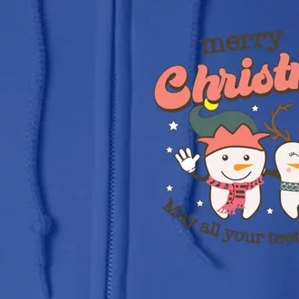 Merry Christmas May All Your Teeth Be White Dental Squad Great Gift Full Zip Hoodie