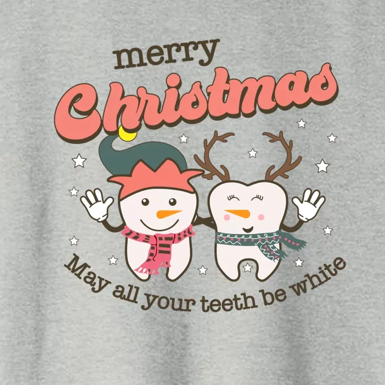 Merry Christmas May All Your Teeth Be White Dental Squad Great Gift Women's Crop Top Tee