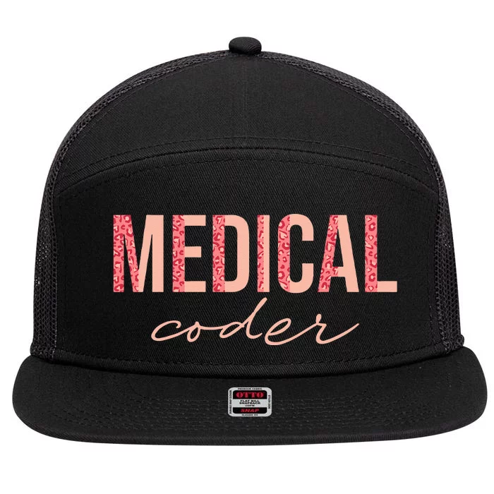 Medical Coder Medical Coding 7 Panel Mesh Trucker Snapback Hat