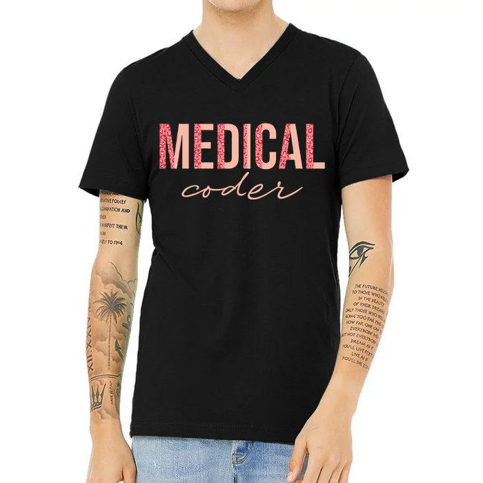 Medical Coder Medical Coding V-Neck T-Shirt