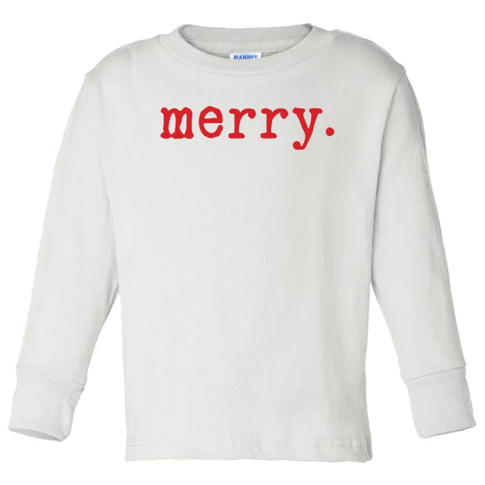 Merry Christmas Minimal Toddler Long Sleeve Shirt