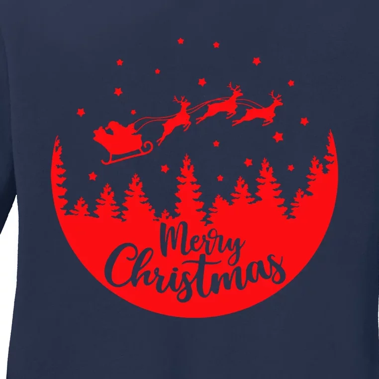 Merry Christmas Ladies Long Sleeve Shirt