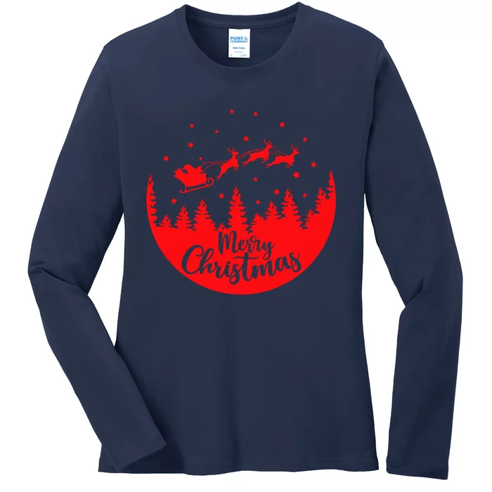 Merry Christmas Ladies Long Sleeve Shirt