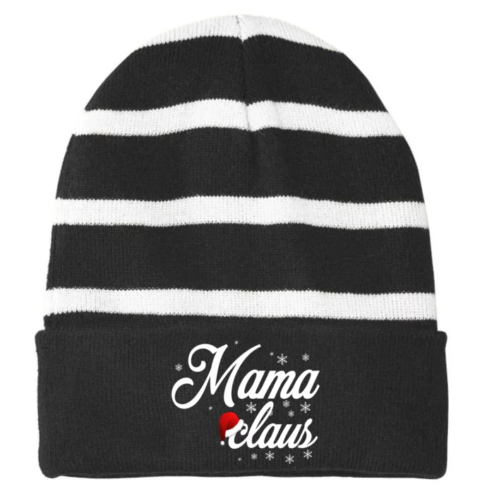 Mama Claus Striped Beanie with Solid Band