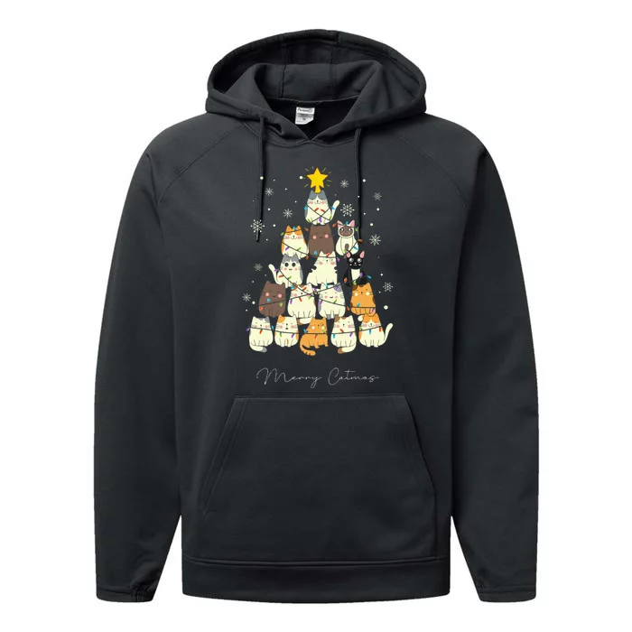 Merry Catmas Performance Fleece Hoodie