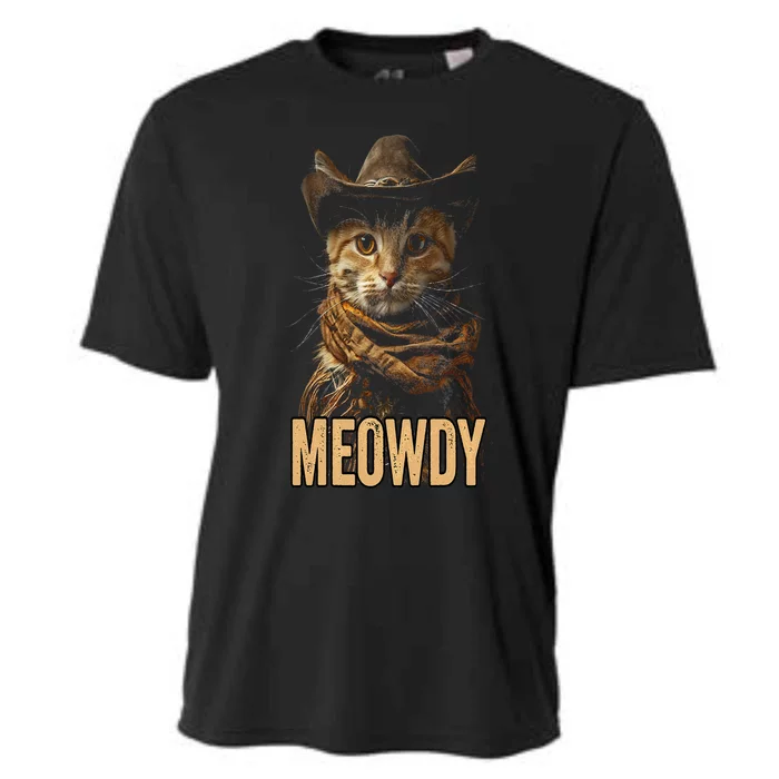 Meowdy Cat Meowdy Cowboy Cat Country Western Cooling Performance Crew T-Shirt