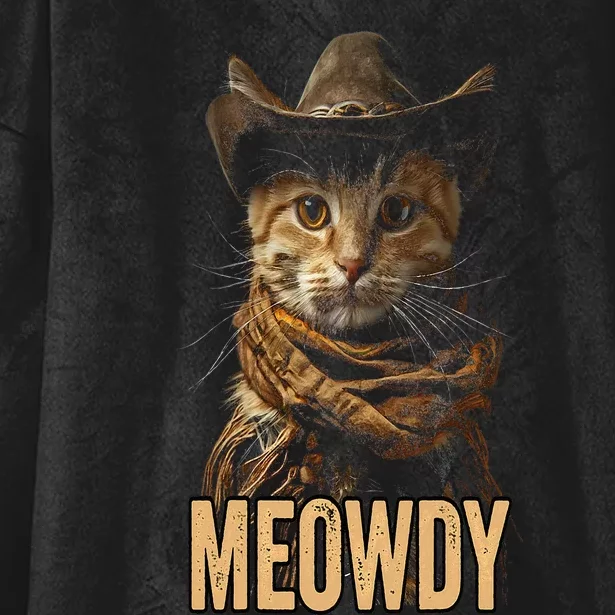 Meowdy Cat Meowdy Cowboy Cat Country Western Hooded Wearable Blanket