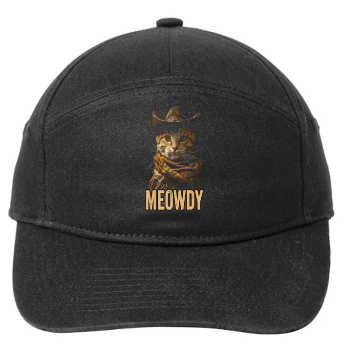 Meowdy Cat Meowdy Cowboy Cat Country Western 7-Panel Snapback Hat