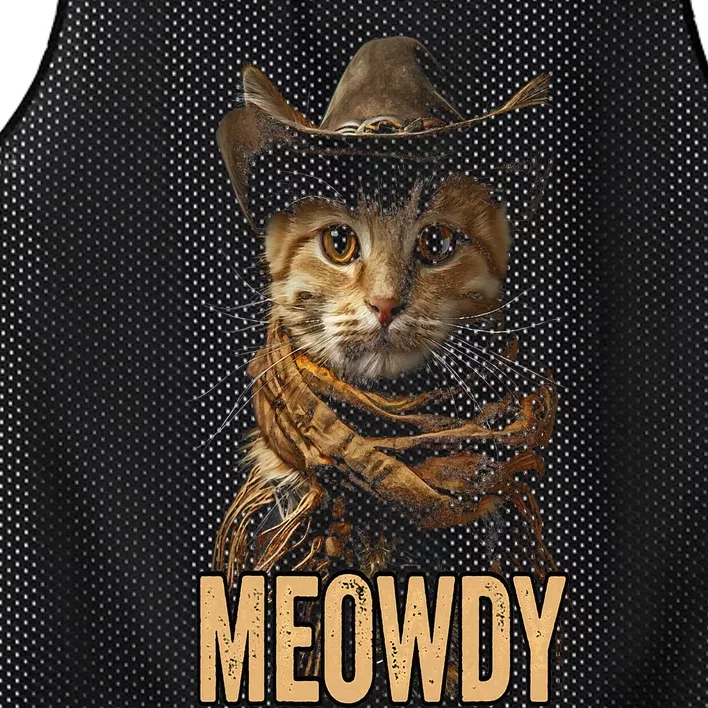 Meowdy Cat Meowdy Cowboy Cat Country Western Mesh Reversible Basketball Jersey Tank