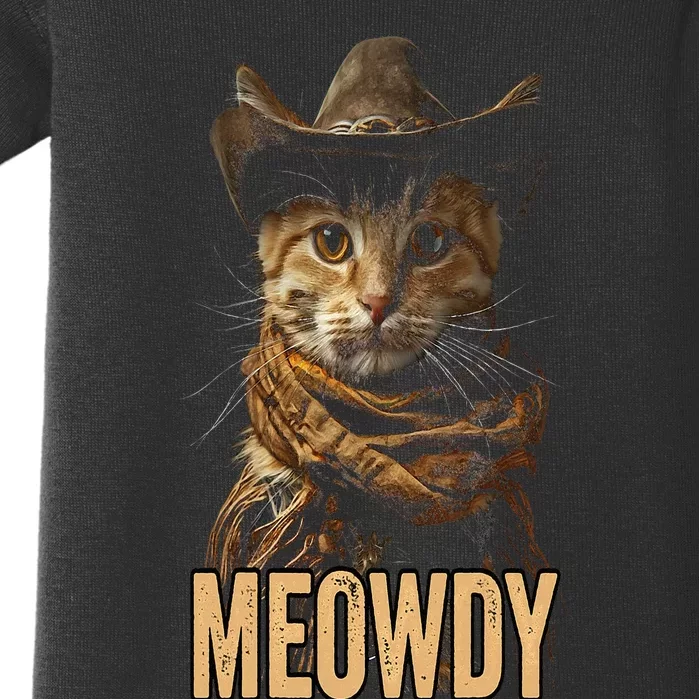 Meowdy Cat Meowdy Cowboy Cat Country Western Baby Bodysuit