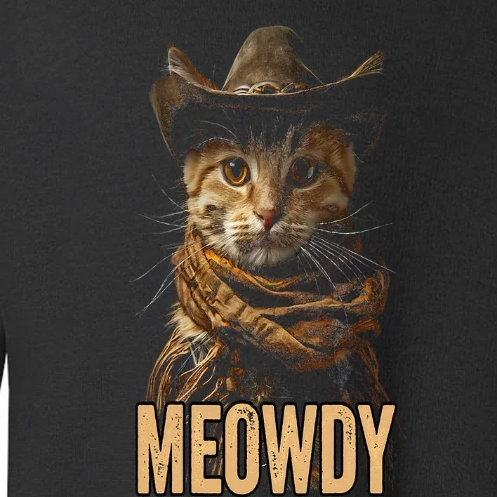 Meowdy Cat Meowdy Cowboy Cat Country Western Toddler Sweatshirt