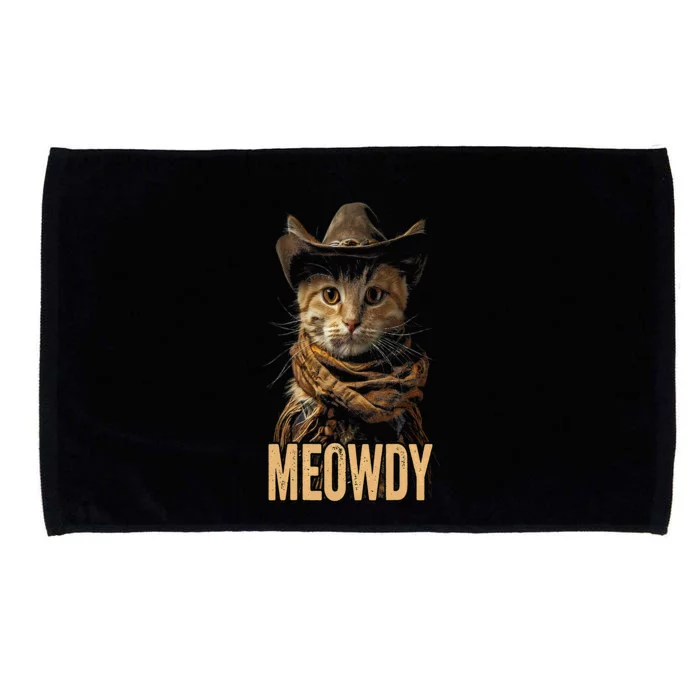 Meowdy Cat Meowdy Cowboy Cat Country Western Microfiber Hand Towel