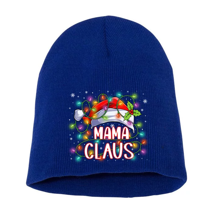 Merry Christmas Mama Claus Santa Hat Funny Xmas Vibes Mom Gift Short Acrylic Beanie