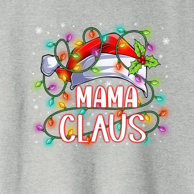 Merry Christmas Mama Claus Santa Hat Funny Xmas Vibes Mom Gift Women's Crop Top Tee