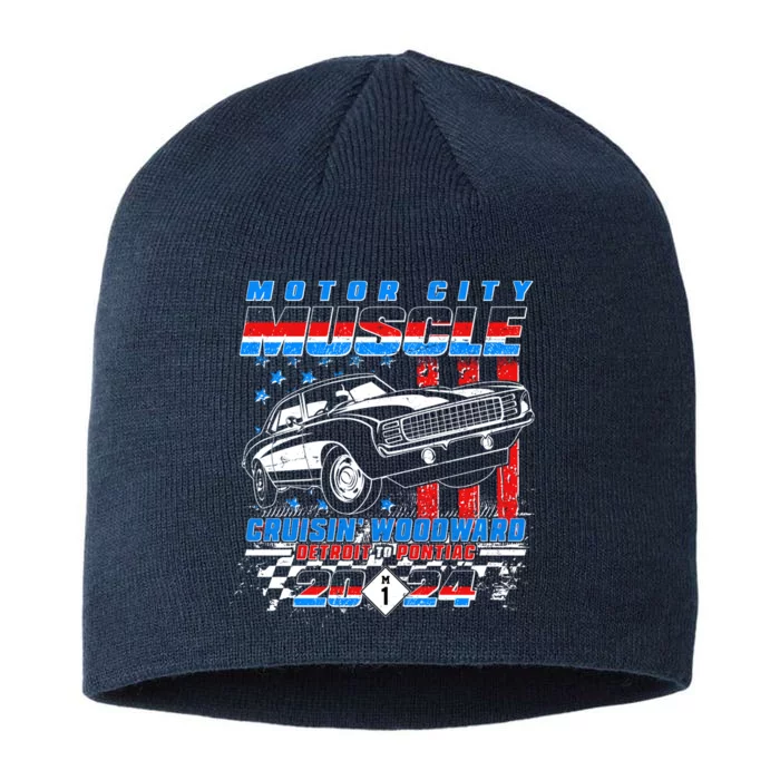 Motor City Muscle Cruisin Woodward Detroit To Pontiac 2024 8 1/2in Sustainable Knit Beanie