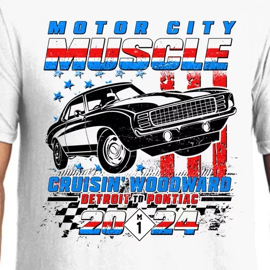 Motor City Muscle Cruisin Woodward Detroit To Pontiac 2024 Pajama Set