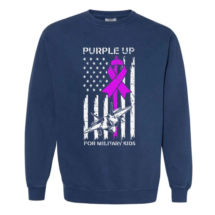 Military Child Month Air Force Purple Garment-Dyed Sweatshirt