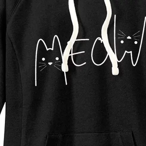 Meow Cat Meow Kitty Funny Cats Mom And Cat Dad Cute Women's Fleece Hoodie