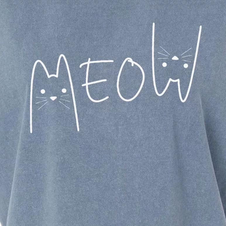 Meow Cat Meow Kitty Funny Cats Mom And Cat Dad Cute Garment-Dyed Women's Muscle Tee