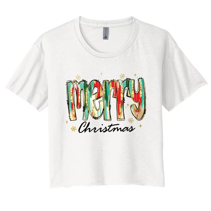 Merry Christmas Women's Crop Top Tee