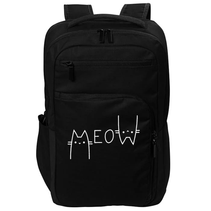 Meow Cat Meow Kitty Funny Cats Mom And Cat Dad Impact Tech Backpack