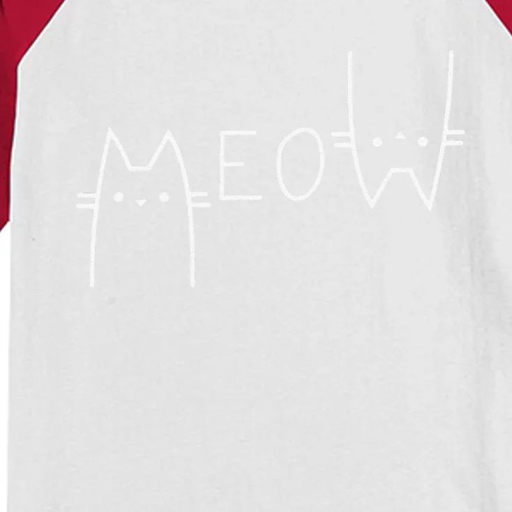 Meow Cat Meow Kitty Funny Cats Mom And Cat Dad Kids Colorblock Raglan Jersey