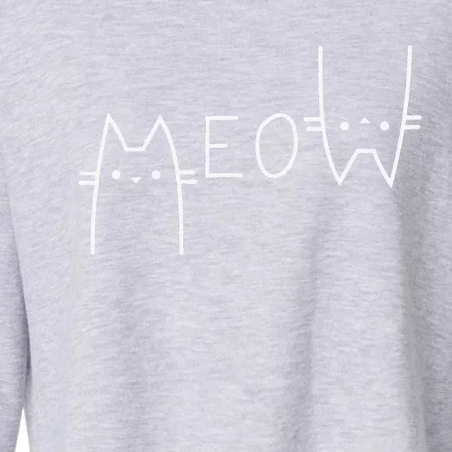 Meow Cat Meow Kitty Funny Cats Mom And Cat Dad Cropped Pullover Crew