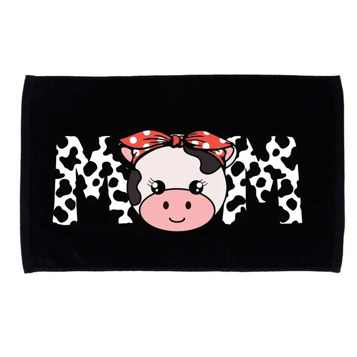 Mother Cow Mom Farming Birthday Funny Family Matching Gift Microfiber Hand Towel