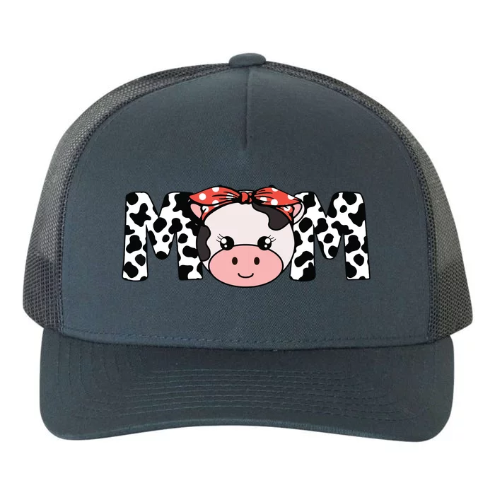 Mother Cow Mom Farming Birthday Funny Family Matching Gift Yupoong Adult 5-Panel Trucker Hat