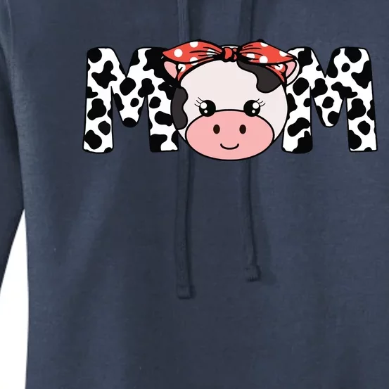 Mother Cow Mom Farming Birthday Funny Family Matching Gift Women's Pullover Hoodie