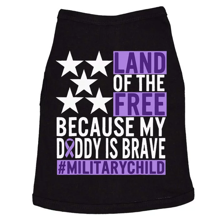 Military Child Month Purple Up Land Of The Free Daddy Brave Doggie Tank