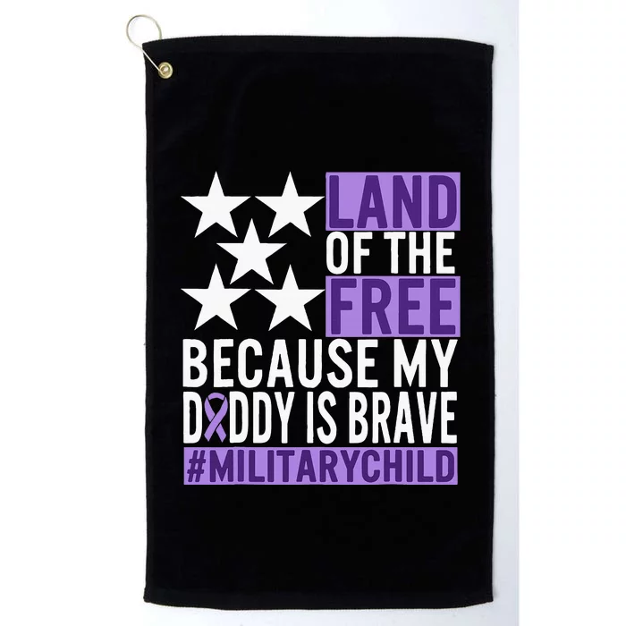 Military Child Month Purple Up Land Of The Free Daddy Brave Platinum Collection Golf Towel