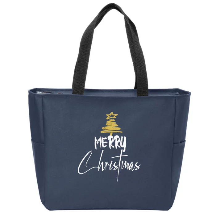 Merry Christmas Zip Tote Bag