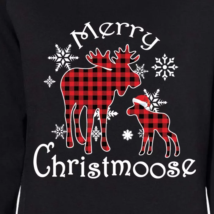 Merry Christmoose Moose Buffalo Red Plaid Christmas Gift Womens California Wash Sweatshirt