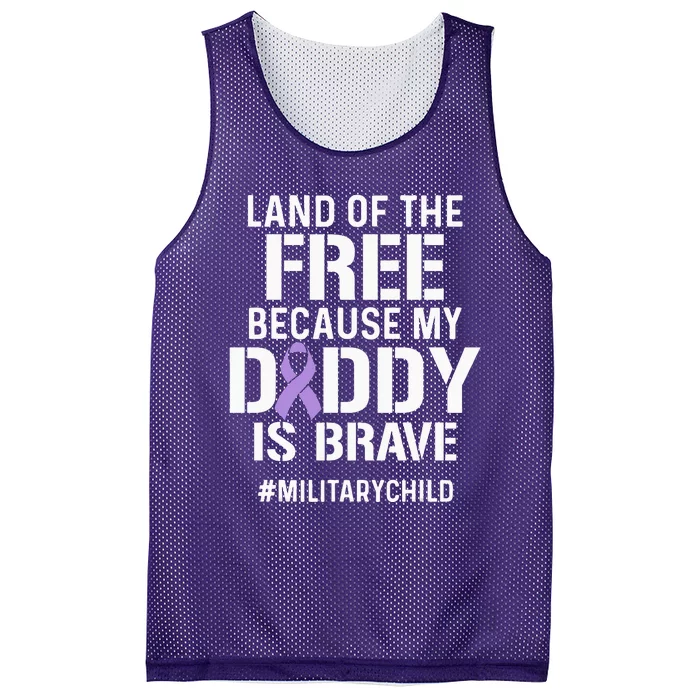 Military Child Month Purple Up Free Brave Dad Pride Mesh Reversible Basketball Jersey Tank